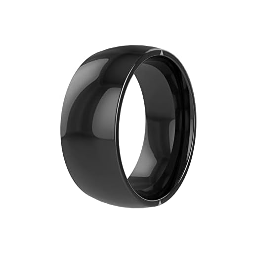 CatXQ Smart Ring Compatible with iOS Android,2 NFC Safe Quick Trigger Instruction (Phone/Location/SOS),Support Simulation of 4 ID/IC Smart Cards,Waterproof,Ceramic Ring for Men Women (Size:11)