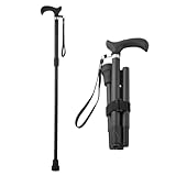 Walking Cane for Men & Women, Zynuhmo Carbon Fiber Folding Cane with Adjustable Height - Collapsible and Lightweight - Ergonomic Handle for Comfortable Grip - Portable Walking Stick for Mobility Aid