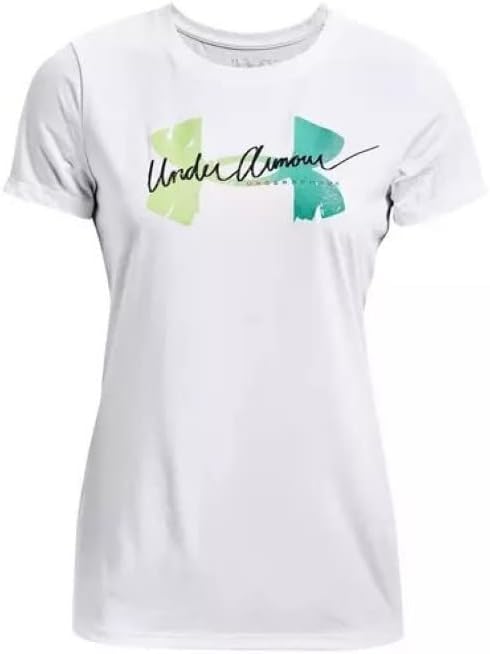 Under Armour Women's Tech Solid Script Logo SSC Loose White Short-Sleeve Shirt (XL)