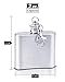 Small Flask Mounted on Keychain Clip - Holds 2 oz, Satin Stainless Steel Finish Perfect for Engraving, Screw-Down Cap - Comes in Black Box Perfect for Gift