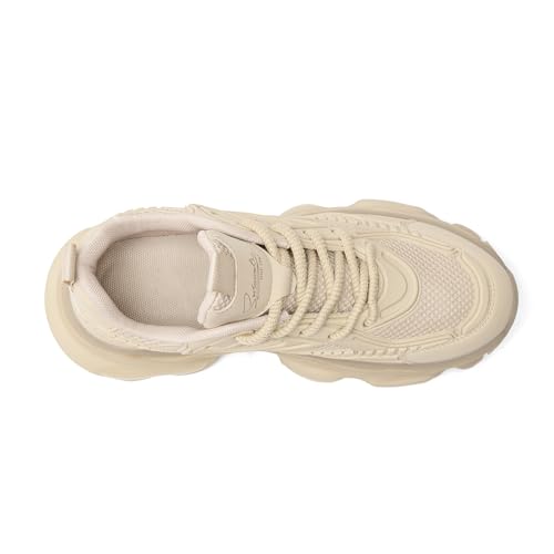 Image of YCMM Casual Athletic Walking Shoes for Men Lace-Up Chunky Platform Dad Sneakers Breathable Mesh Comfortable Non-Slip Work Workout Shoes