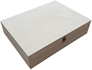 Large Wooden Box With Lid 40 x 30 x 10 cm, Jewellery Box, Document box, Unpainted