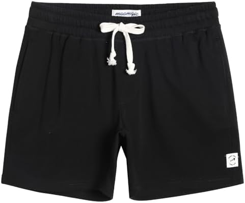 maamgic Mens Athletic Gym Shorts 5/7" Elastic Waist Casual Pajama Pocket Jogger Men Workout Short Pants