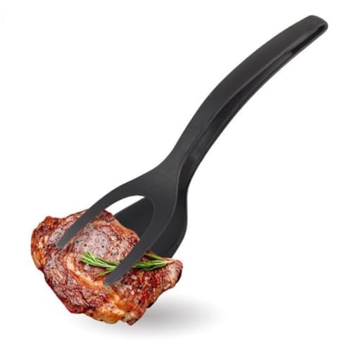 QHFlashbuy Spiegelei Doppelspatel,2-in-1Silikon-Eierwender Klemme Hitzebeständig Pfannkuchen Spatel Antihaft Kochen Spatel für Essen Grip und Flip