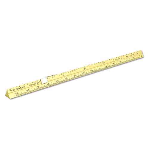 Image of Alumicolor Aluminum Engineer Pocket Drafting Scale With Clip, 6IN, Gold