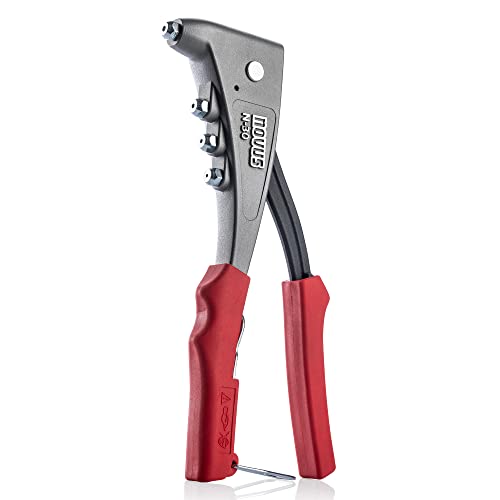 Novus Blindnietzange N-30, ergonomische Profi-Nietzange, Nietenzange mit 1-Hand-Bedienung, Aluminium, Stahl