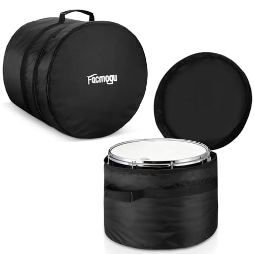 Facmogu 16\"x16\"/16\"x14\" Floor Tom Drum Bag, Thick Foam Padded Drums Bag w/Heavy-Duty 610D Oxford, Reinforced Handle, Lightweight Travel Tom Drums Case, Drum Head Storage Bag for Tom Cymbal Storage