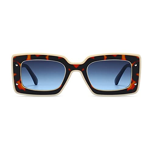 Image of Fashion Square Sunglasses For Women Men Rivet Decoration Luxury Ladies Sun Glasses UV400 Shades Lady Leopard Eyewear