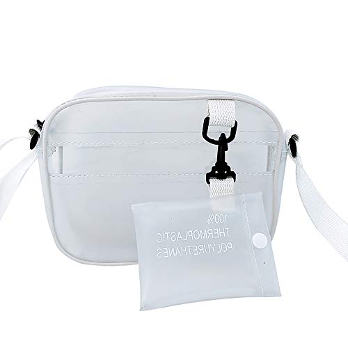 Enkrio Mini Clear Cross Body Messenger Shoulder Bag Zippered Tote Bag PVC Transparent Purse Adjustable Strap Handbag Clutch Matte for Women Men Students