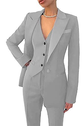 Women Pantsuits Wedding Tuxedos Party Wear Suits Formal Business Suits Silver