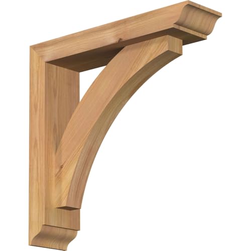 3 1/2" W x 14" D x 14" H Thorton Traditional Smooth Bracket w/Offset Brace, Western Red Cedar