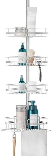 Zenna Home Tension Pole Shower Caddy Corner Organizer, Adjustable...