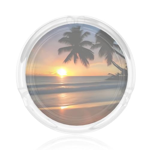 Cendrier rond en verre élégant et durable pour salon, chambre à coucher, bureau