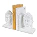 1 Paire de Serre-Livres en Forme de tête de Bouddha - Décoration de Livre - pour la Maison, la Chambre à Coucher, la bibliothèque Scolaire, Le Bureau, Les études, la décoration de Papeterie (Blanche)