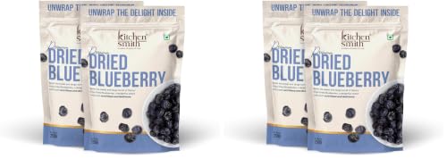 Image of KitchenSmith Dried Blueberry Seedless - Pack of 4 (250gm Each) | USA Origin - Dried Blueberries | Rich In Calcium, Vitamin K & Boost Immunity