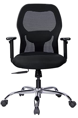 Image of ErgoLab Marvel Office Chair | 3 Year Warranty | Mid Back Ergonomic Mesh Chair for Office Work at Home | Single Lock Mechanism, 1D Armrests | Computer Chair, Revolving Chair with Heavy Chrome Base