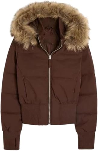 Doudoune femme courte veste d'hiver matelassée à capuche