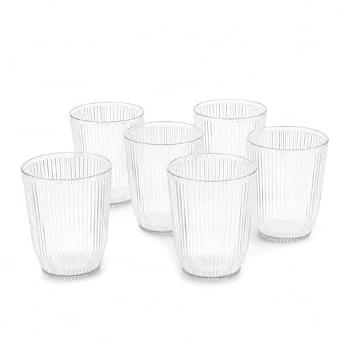 Image of Nayasa Crystal Plastic Glass Set of 6 | 325 ML | Unbreakable Drinking Glasses | Clear
