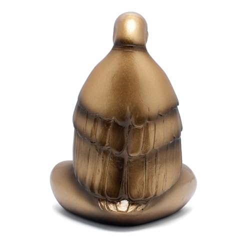 Figura Decorativa de Pato Meditando Dorado en Resina miniatura 6