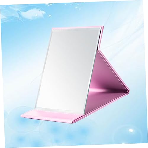 Espejo de Maquillaje Plegable Minimalista Rosa Compacto miniatura 3