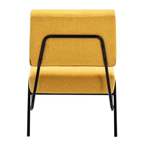 Merax Yellow Mid Century Modern Living Room Accent Chair With Pu Leather Coushion For Adults Teens Girls Boys Easy Assemble, Set Of 1 #TOP4