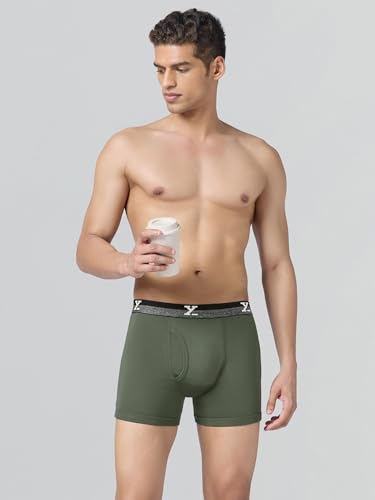 Image of XYXX Men's Nova Cotton Boxer Brief for Men Pack of 2 |Regular Fit with intellifresh No-Marks Waistband | Solid Underwear for Men Combo