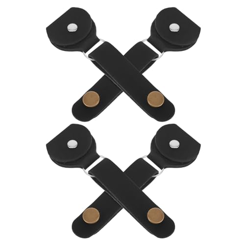 Ciieeo Correa para Clavijero de Guitarra Desmontable Negra 4 Piezas con Estuche para Púas Ukelele Accesorios para Correas de Instrumentos Electroacústicos
