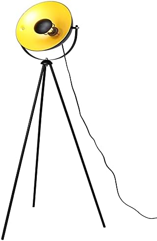 Floor Lamp -Osasy Retro Studio Floor Lamp,Vintage Floor Lamp in Black Gold, Ø 34 cm Lampshade and Max. 60W, 147cm Floor Lamp, Metal, for Living Room, Bedroom