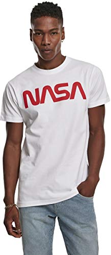 Mister té (misuq) Hombre NASA Worm tee  Camiseta, Hombre, MT626, Blanco, Small