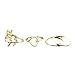 Meily♥TM Fashion Gold Plated Leaf Heart Joint Knuckle Nail Ring Set of Four Rings