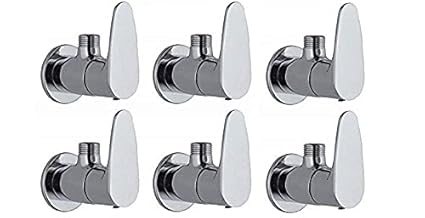 Jagger JAV2200 Fusion Brass Disk Angle Cocke for Bathroom Angle Valve, Angle Wall for Bathroom Angle Cocke for wash Basin Brass Angle Valve for wash Basin with Free Flange and Teflon Tape Set of (6)