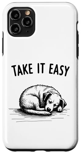 Funny Take It Easy Dog Lover �C���X�s���[�V�����M�t�g �����Y ���f�B�[�X �X�}�z�P�[�X iPhone 11 Pro Max �p