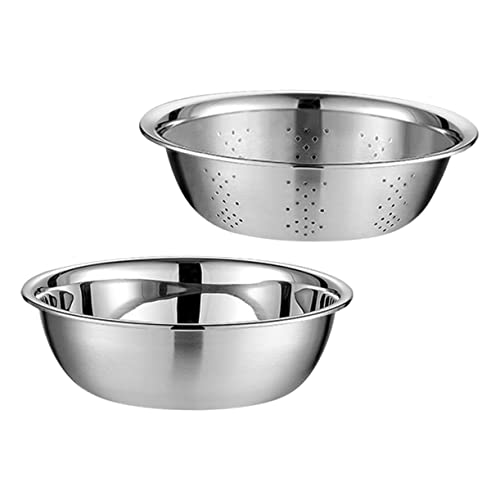 Alipis 1set Bacinelle Acciaio Inossidabile Per Lavare Verdure e Scolare Pasta Sieve Per Facile Da e Resistente All Usura