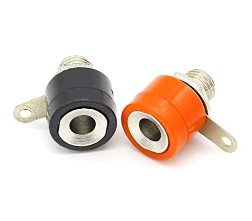 10pcs 4mm Banana Speaker Jack Sockets - Female Connector Adapters In Black & Red (Copper, For Testing & Audio)