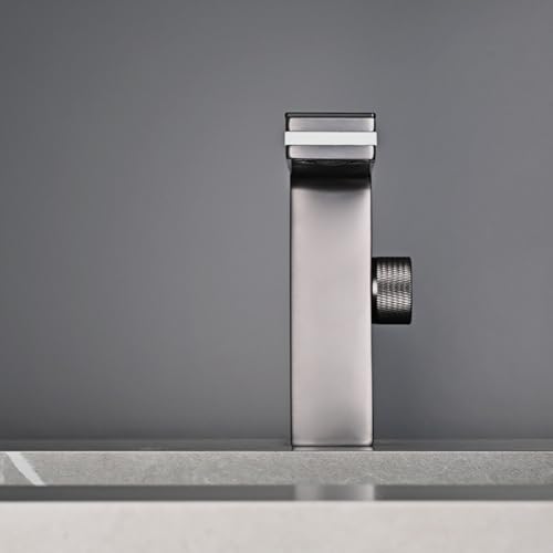 Robinet de lavabo LED avec affichage digital de température noir mat - 5