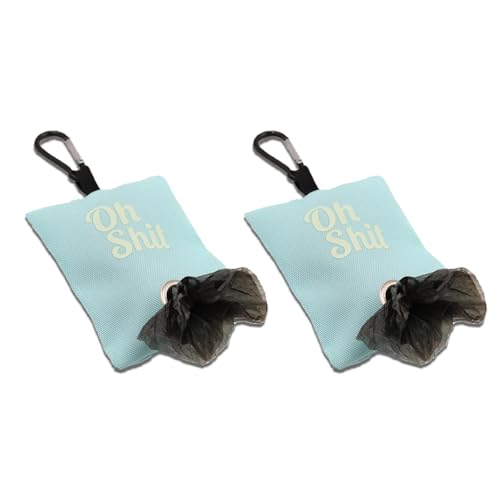 WUMUZAI 2 Pack Dog Poop Bag Dispenser with Clip, Doggie Poop Bag Holders for Leashes Dog Waste Bag Dispenser