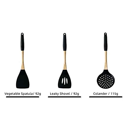 Ustensiles de cuisine en silicone blanc : lot avec passoire et cuillère