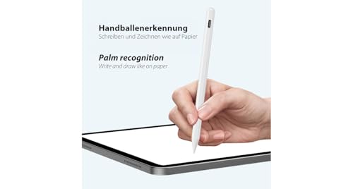 Lmp Digipen Compatibile Con Ipad - Palm Rejection, Sensibilità Tilt, Magnetico, Senza Bluetooth, 14H Autonomia, Led Batteria, 2 Punte Di Ricambio, Cavo USB-C Incluso – Bianco - 6