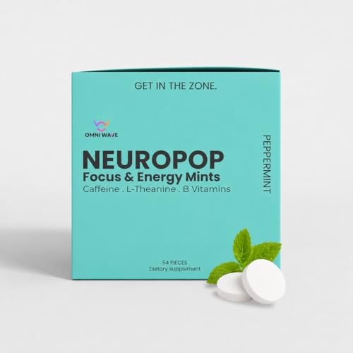 Energy & Focus Mints with Natural Caffeine + L-Theanine + B12 and B6 Vitamins | Sugar-Free Fast-Acting Nootropic Mints | Smooth Energy & Mental Clarity | No Aspartame | 54 Pieces