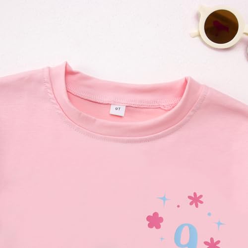 Image of 9th Birthday Shirt Girl On Cloud Nine Graphic Tee 9 Year Old Birthday Party T-Shirt Girl Summer Short Sleeve Top