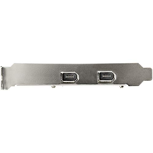 StarTech.com Tarjeta PCI Express de 2 Puertos FireWire - FireWire 1394a - con Chipset TI TSB82AA2 - Compatible con Windows y Mac (PEX1394A2V2), Negro