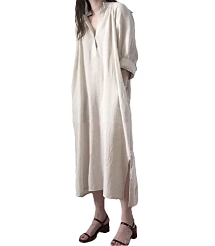 Robe chemise en coton et lin pour des journées d'été décontractées