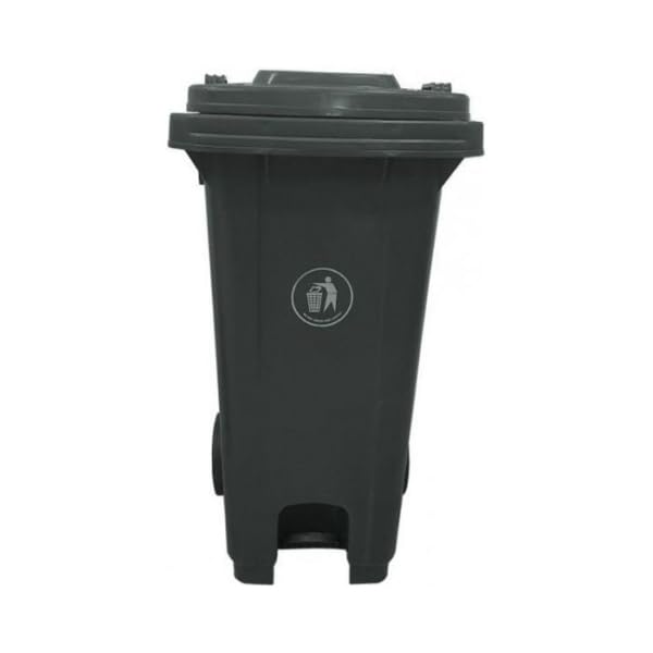 Caliber Garbage Bin with Middle Pedal, 120 Litres (Grey)