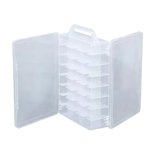 Double Sided Dustproof Box | Clear Storage Bins With Lids And Handle | 46 Compartments Clears Storages Bin For Home Office Bedroom Small Items Model Cars Toys Display | Clear Storage Bins With Lids