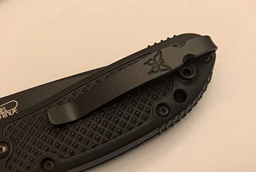 Black Titanium Deep Pocket Clip For Benchmade Griptilian 551BK 550SBK 553BK 551 553 550 Knife with Swallowtail Butterfly