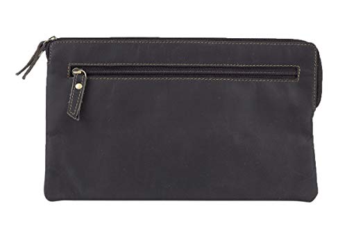 Banktasche & Geldtasche im Vintage-Style Used Look LEAS in Echt-Leder, braun - Special-Edition