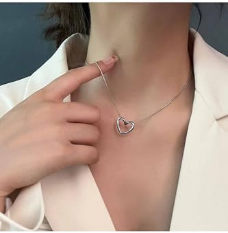 Trend Collection Kadın Paslanmaz Çelik Gold Italyan Zincirli Düğüm Kalp Kolye (SEVGİLİYE KOLYE) (Gümüş) - Görsel 7