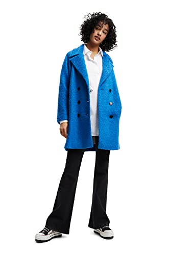 Desigual Chaq_London, 5157 Directoire Blue Overcoat, Azul, S para Mujer