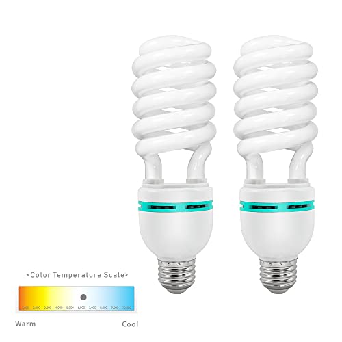 Limostudio [4-Pack] Cfl 45 Watt, 6600 Kelvin Pure White Compact Fluorescent Bulb For Photography And Video Lighting, Agg117 #TOP1