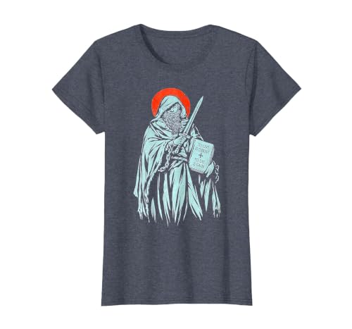 Adult St. Paul the Apostle to Live is Christ to Die is Gain T-Shirt, Women, Heather Blue, 3X-Large